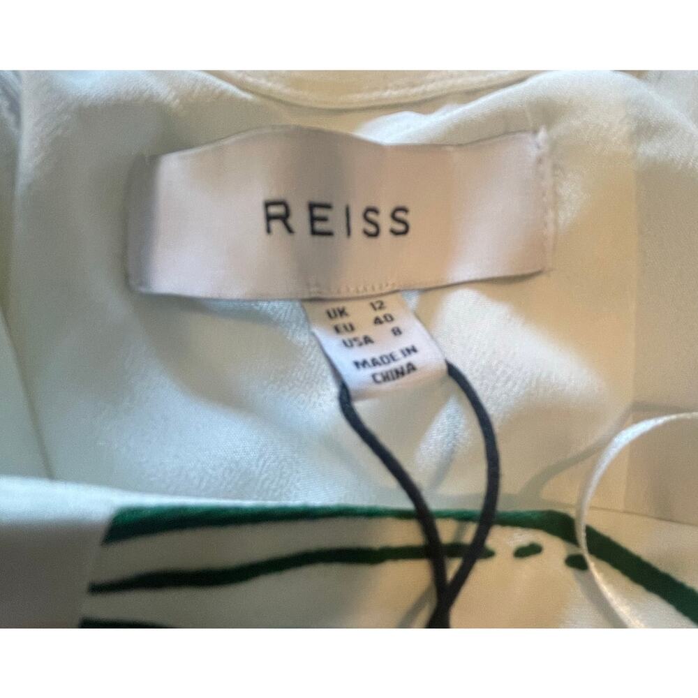 NWT: Reiss Lexi Floral Sketch Halter Neck Maxi Dress in White / Green - Picture 12 of 13